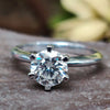 1.08 CT Round Brilliant Cut Solitaire Moissanite Ring