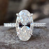 2.93 TCW Antique Moval Cut Hidden Halo Pave Moissanite Engagement Ring