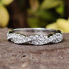 Round Colorless Moissanite Matching Rope Pave Moissanite Wedding Band