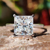 Eye-catching 2.51 CT Princess Cut Colorless Moissanite Solitaire Ring