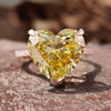 Vivid Canary Yellow 6.89 TW Heart Shape Moissanite Engagement Ring