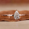 Pear Cut Lab-Grown Diamond Minimalist Solitaire Ring 0.2 - 2 CT