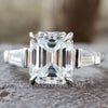 Excellent Cut 2.68 DEW Emerald Cut Three Stones Engagement Ring