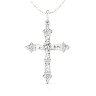 0.60 TW Round Moissanite Criss-Cross Pendant