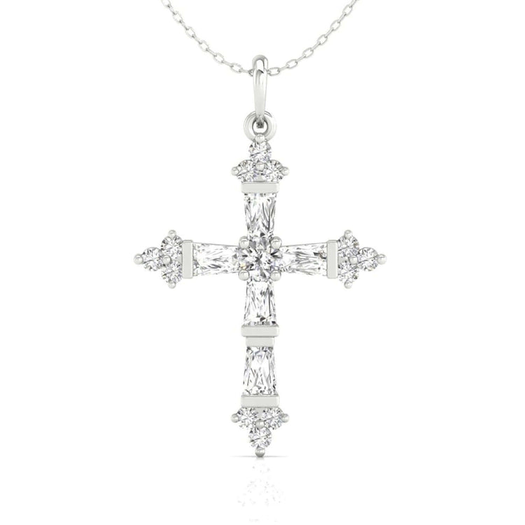 0.60 TW Round Moissanite Criss-Cross Pendant