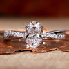 Oval Cut Lab-Grown Diamond Twisted Pavé Band Ring 1 CT