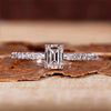 Emerald Cut Lab-Grown Diamond Pavé Ring 0.5 CT