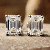 2.80 TW Emerald Step Cut Colorless Moissanite Stud Earrings