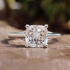Unique Tapered Shank 1.76 CT Cushion Rensu Cut Moissanite Solitaire Ring