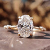2.13 CT Oval Cut Unique Distance Pave Set Antique Vintage Style Moissanite Engagement Ring