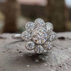 Flower Style, 1.52 TCW Round Cut Cluster Halo Moissanite Wedding Ring