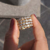 Round Moissanite Bezel Full Eternity Wedding Band Set of 4
