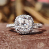 1.83 DEW Cushion Cut Dazzling Halo Moissanite Engagement Ring