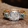1.79 CT Cushion Trellis Setting Two Tone Engagement Ring