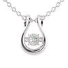 3.00 MM Round Cut Colorless Moissanite Charm Wedding Pendant