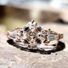 Octavia Cut Colorless Moissanite Three Stone Ring 3.7 TCW