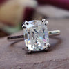 2.15 CT Cushion Old European Cut Moissanite Solitaire Ring