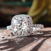 2.62 TCW Cushion Rensu Cut Delicate Moissanite Halo Engagement Ring