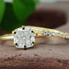 2.01 TCW Cushion Cut Simple Solitaire Moissanite Bridal Set