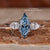 Marquise Blue Lab-Grown Diamond Three Stones Ring 1.5 CT