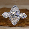 Marquise and Pear Cut Lab-Grown Diamond Three Stone Ring 1 - 3 CT