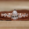 Pear Shaped Lab-Grown Diamond Vintage Style Pavé Ring 0.7 - 2 CT