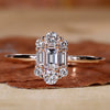 Baguette Cut Lab-Grown Diamond and Round Lab-Grown Diamonds Cluster Halo Ring 0.1 CT