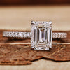 Emerald Cut Lab Grown Diamond Hidden Halo Ring 0.5 - 2 CT