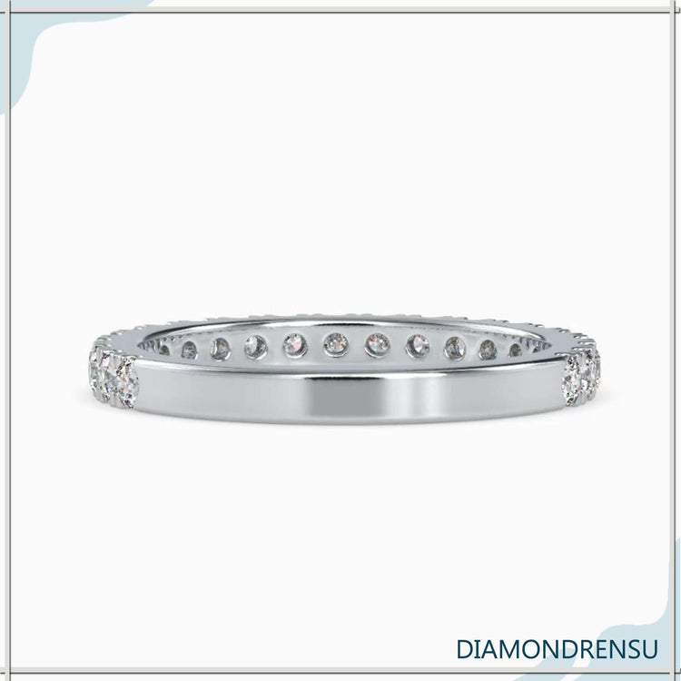 Round Moissanite Three-Quarter Eternity Wedding Band 2MM