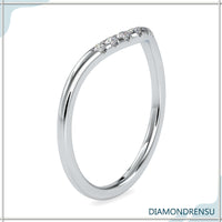 0.10 TCW Round Moissanite Seven Stone Wishbone Curved Wedding Band