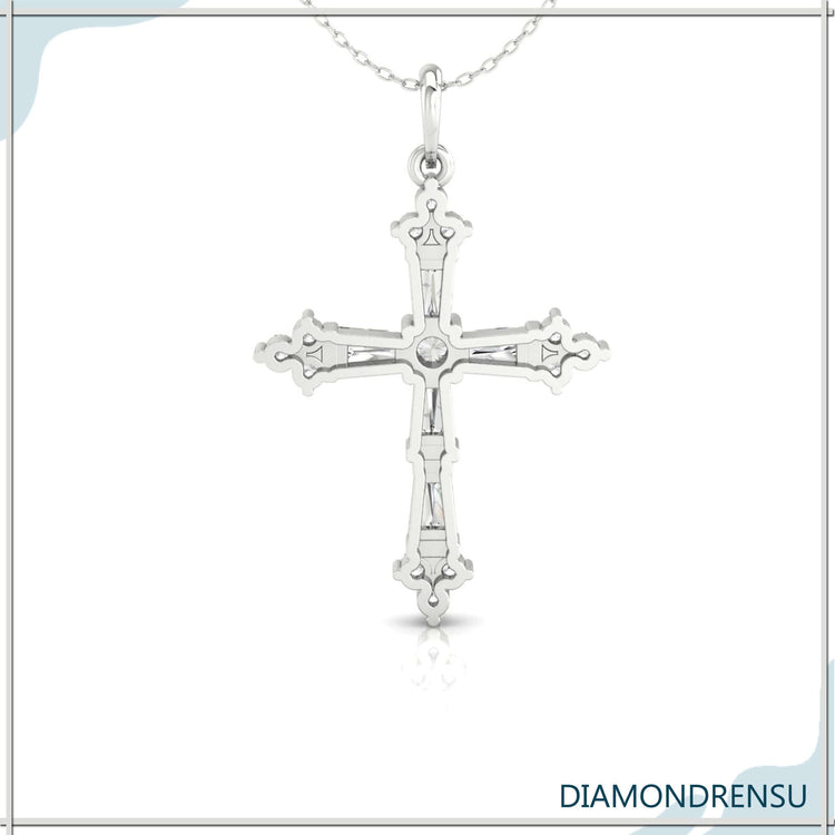 0.60 TW Round Moissanite Criss-Cross Pendant