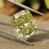 7.77 CT Elegant Greenish Yellow Elongated Cushion Cut Loose Moissanite