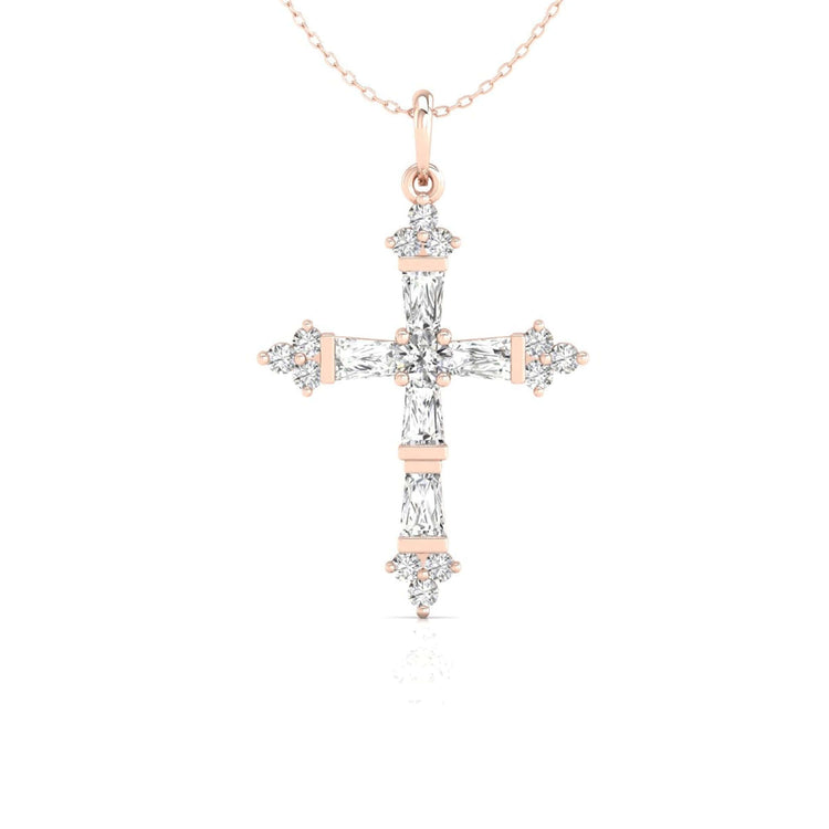 0.60 TW Round Moissanite Criss-Cross Pendant