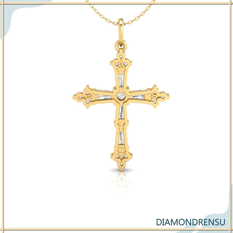 0.60 TW Round Moissanite Criss-Cross Pendant