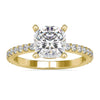 2.82 TCW Cushion Cut Pave' Set Elegant Moissanite Engagement Ring