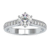 1.26 TCW Round Brilliant Cut Cathedral Pave Set Moissanite Engagement Ring