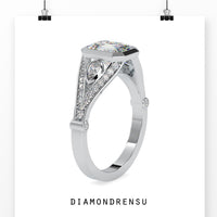 moissanite emerald cut engagement ring - diamondrensu