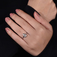 Pear Cut Lab-Grown Diamond Bezel Solitaire Ring 1 CT