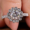 0.90 CT Round Cut Halo Lab-Grown Diamond Ring