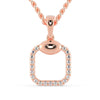 0.14 TCW Round Brilliant Cut Cushion Outline Moissanite Wedding Pendant