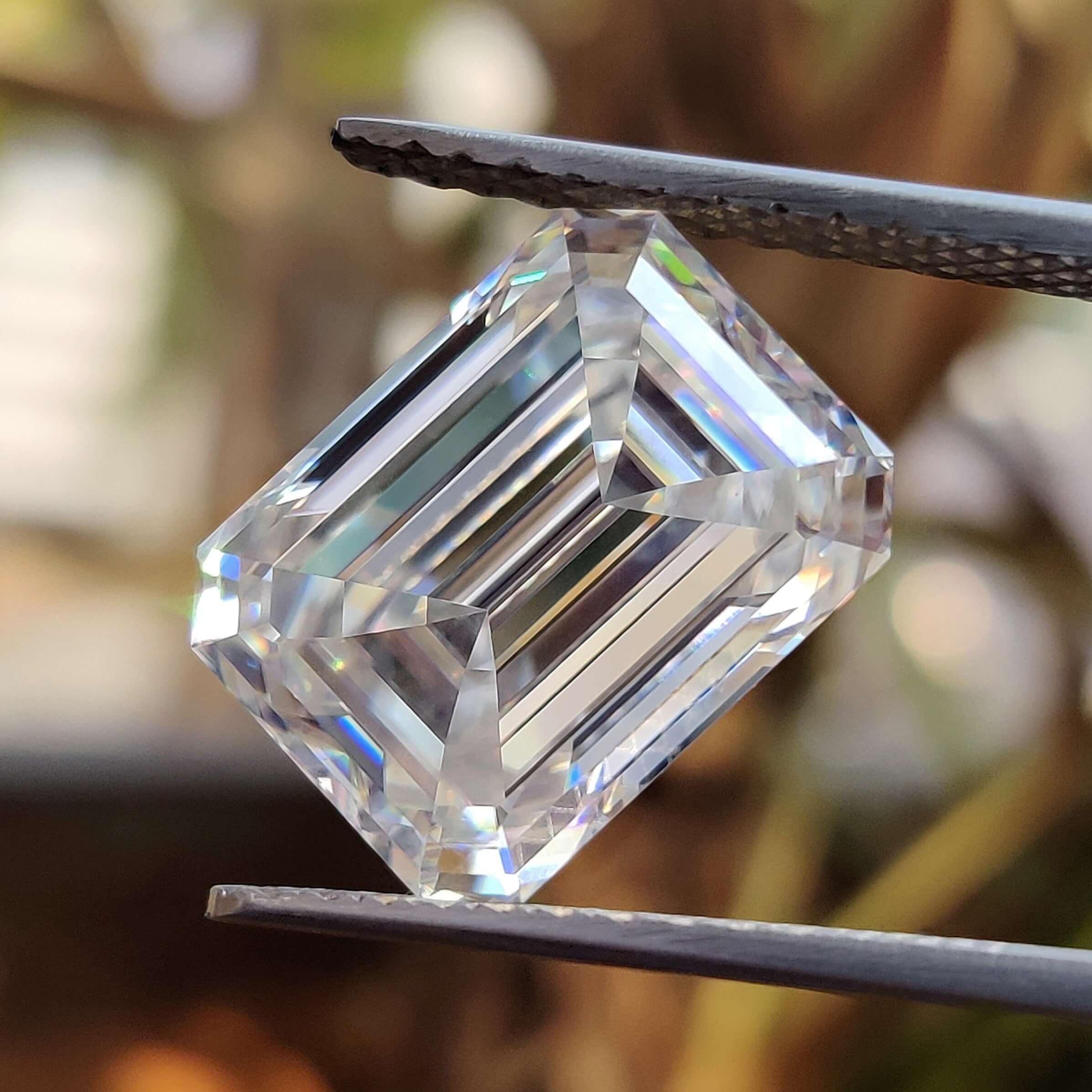 Emerald Cut Loose Moissanite for Custom Engagement Ring