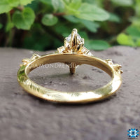 0.76 TCW Marquise Cut Colorless Moissanite Vintage Ring