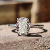 2.34 CT Crushed Ice Oval Cut Colorless Moissanite Solitaire Engagement Ring