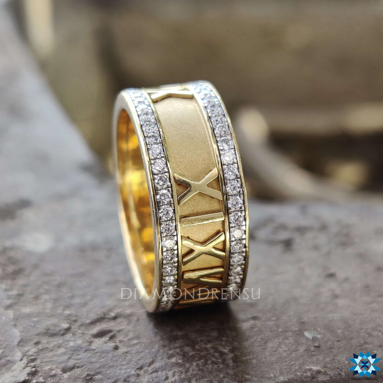 1.30 MM Round Cut Colourless Moissanite Personalised Wedding Band