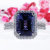 December Birthstone Ring, Rare 6.25 CT Emerald Cut Natural Tanzanite Engagement Ring