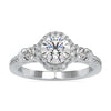 Floral Style 1.48 TCW Round Brilliant Cut Pave' Set Moissanite Wedding Ring