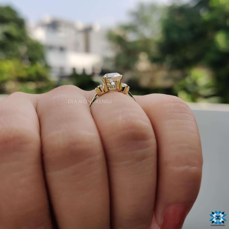 Antique 1.66 Cushion Old Mine Cut Vintage Style Moissanite Engagement Ring