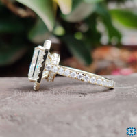 moissanite halo engagement ring - diamondrensu