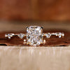 Elongated Cushion Cut Lab-Grown Diamond Distance Pavé Ring 1 - 2 CT