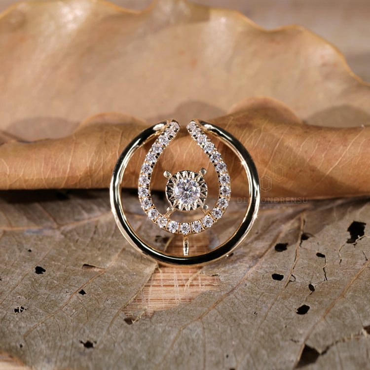 Round Lab-Grown Diamond Open Halo Pendant 0.3 TCW